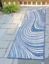 Unique Loom Outdoor Modern T-KZOD13 Blue Area Rug Runner Lifestyle Image