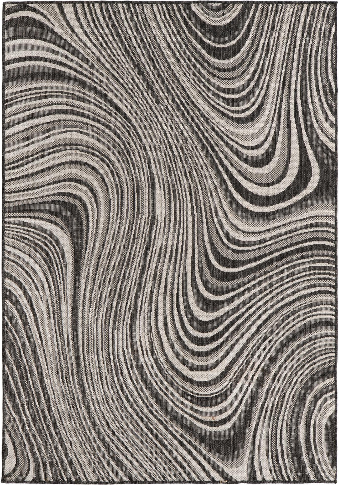 Unique Loom Outdoor Modern T-KZOD13 Charcoal Area Rug main image