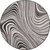 Unique Loom Outdoor Modern T-KZOD13 Charcoal Area Rug Round Top-down Image