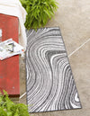 Unique Loom Outdoor Modern T-KZOD13 Charcoal Area Rug Runner Lifestyle Image