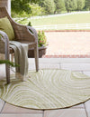 Unique Loom Outdoor Modern T-KZOD13 Green Area Rug Round Lifestyle Image