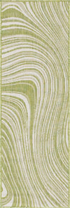 Unique Loom Outdoor Modern T-KZOD13 Green Area Rug Runner Top-down Image