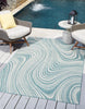 Unique Loom Outdoor Modern T-KZOD13 Light Aqua Area Rug Rectangle Lifestyle Image Feature