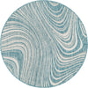 Unique Loom Outdoor Modern T-KZOD13 Light Aqua Area Rug Round Top-down Image