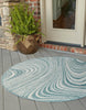 Unique Loom Outdoor Modern T-KZOD13 Light Aqua Area Rug Round Lifestyle Image