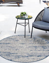 Unique Loom Outdoor Modern T-KZOD21 Blue Area Rug Round Lifestyle Image