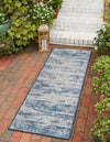 Unique Loom Outdoor Modern T-KZOD21 Blue Area Rug Runner Lifestyle Image