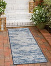 Unique Loom Outdoor Modern T-KZOD21 Blue Area Rug Runner Lifestyle Image