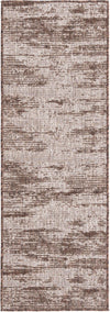 Unique Loom Outdoor Modern T-KZOD21 Brown Area Rug Runner Top-down Image