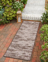Unique Loom Outdoor Modern T-KZOD21 Brown Area Rug Runner Lifestyle Image