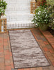 Unique Loom Outdoor Modern T-KZOD21 Brown Area Rug Runner Lifestyle Image