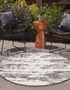 Unique Loom Outdoor Modern T-KZOD21 Charcoal Area Rug Round Lifestyle Image