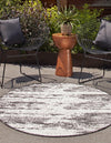 Unique Loom Outdoor Modern T-KZOD21 Charcoal Area Rug Round Lifestyle Image