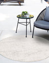 Unique Loom Outdoor Modern T-KZOD21 Gray Area Rug Round Lifestyle Image