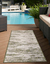 Unique Loom Outdoor Modern T-KZOD21 Green Area Rug Runner Lifestyle Image