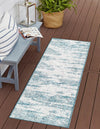 Unique Loom Outdoor Modern T-KZOD21 Teal Area Rug Runner Lifestyle Image