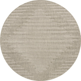 Unique Loom Outdoor Modern T-KZOD26 Gray Area Rug Round Lifestyle Image Feature