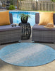 Unique Loom Outdoor Modern T-KZOD4 Aqua Area Rug Round Lifestyle Image