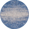 Unique Loom Outdoor Modern T-KZOD4 Blue Area Rug Round Top-down Image