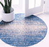 Unique Loom Outdoor Modern T-KZOD4 Blue Area Rug Round Lifestyle Image