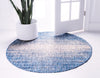 Unique Loom Outdoor Modern T-KZOD4 Blue Area Rug Round Lifestyle Image