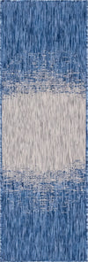 Unique Loom Outdoor Modern T-KZOD4 Blue Area Rug Runner Top-down Image