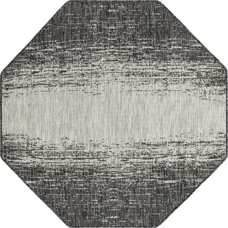 Unique Loom Outdoor Modern T-KZOD4 Charcoal Gray Area Rug Octagon Top-down Image