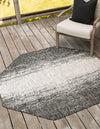 Unique Loom Outdoor Modern T-KZOD4 Charcoal Gray Area Rug Octagon Lifestyle Image Feature