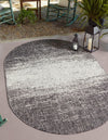 Unique Loom Outdoor Modern T-KZOD4 Charcoal Gray Area Rug Oval Lifestyle Image