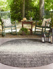 Unique Loom Outdoor Modern T-KZOD4 Charcoal Gray Area Rug Oval Lifestyle Image