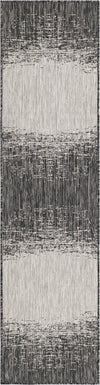 Unique Loom Outdoor Modern T-KZOD4 Charcoal Gray Area Rug Runner Top-down Image
