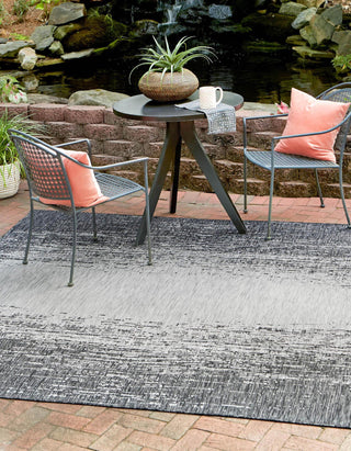 Unique Loom Outdoor Modern T-KZOD4 Charcoal Gray Area Rug Square Lifestyle Image