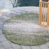 Unique Loom Outdoor Modern T-KZOD4 Green Area Rug Round Lifestyle Image