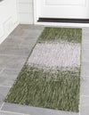 Unique Loom Outdoor Modern T-KZOD4 Green Area Rug Runner Lifestyle Image