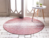 Unique Loom Outdoor Modern T-KZOD4 Rust Red Area Rug Round Lifestyle Image
