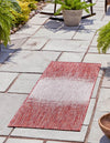 Unique Loom Outdoor Modern T-KZOD4 Rust Red Area Rug Runner Lifestyle Image