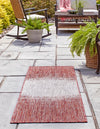 Unique Loom Outdoor Modern T-KZOD4 Rust Red Area Rug Runner Lifestyle Image
