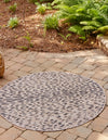 Unique Loom Outdoor Safari T-KZOD23 Natural Area Rug Round Lifestyle Image