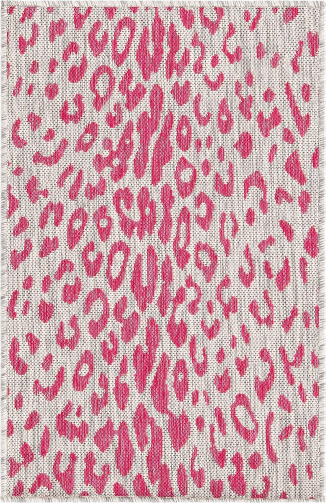 Unique Loom Outdoor Safari T-KZOD23 Pink Gray Area Rug main image