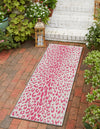 Unique Loom Outdoor Safari T-KZOD23 Pink Gray Area Rug Runner Lifestyle Image