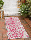 Unique Loom Outdoor Safari T-KZOD23 Pink Gray Area Rug Runner Lifestyle Image