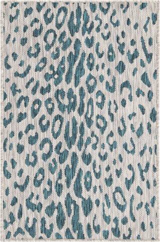 Unique Loom Outdoor Safari T-KZOD23 Teal Area Rug main image