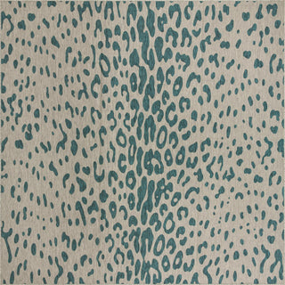 Unique Loom Outdoor Safari T-KZOD23 Teal Area Rug Square Top-down Image