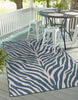 Unique Loom Outdoor Safari T-KZOD25 Blue Area Rug Rectangle Lifestyle Image Feature