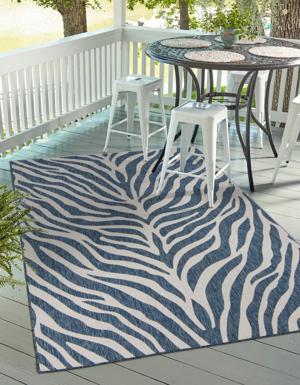 Unique Loom Outdoor Safari T-KZOD25 Blue Area Rug – Incredible Rugs and ...