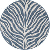 Unique Loom Outdoor Safari T-KZOD25 Blue Area Rug Round Top-down Image