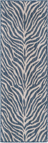 Unique Loom Outdoor Safari T-KZOD25 Blue Area Rug Runner Top-down Image