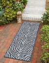 Unique Loom Outdoor Safari T-KZOD25 Blue Area Rug Runner Lifestyle Image