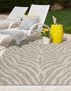 Unique Loom Outdoor Safari T-KZOD25 Gray Area Rug Rectangle Lifestyle Image Feature