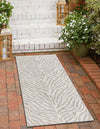 Unique Loom Outdoor Safari T-KZOD25 Gray Area Rug Runner Lifestyle Image